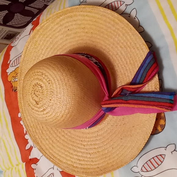 Vintage 90's, Unisex,Straw,Corona Beach Hat with Colorful Headband from Mexico🦋 - Picture 3 of 7